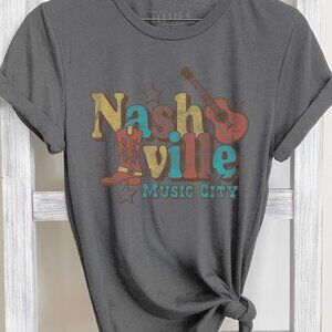Nashville Music City Graphic Tee, Country Music T Shirt, Nashville Shirt